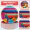 50Pcs Mexican Fiesta Paper Plates 7" Stripes Mexico Party Disposable Mexican Floral Platos Tableware for Mayo Fiestas Dessert Pinata Mexico Taco Colorful Ponchos Party Decoration Supplies
